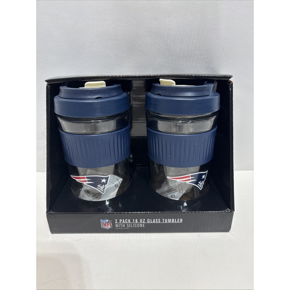 New England Patriots 2025 Officially NFL Licensed 16oz Glass Tumblers 16oz New